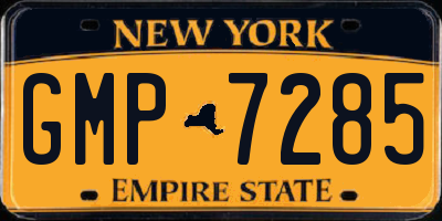 NY license plate GMP7285