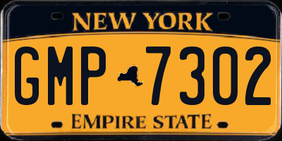 NY license plate GMP7302