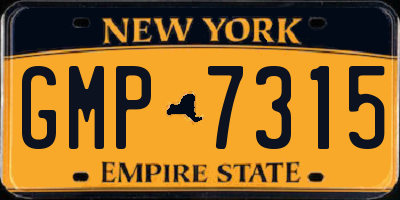 NY license plate GMP7315