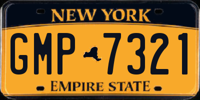 NY license plate GMP7321