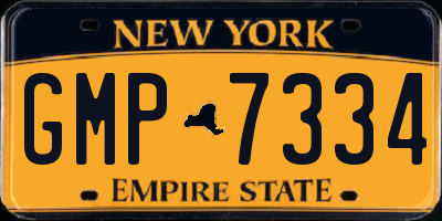 NY license plate GMP7334