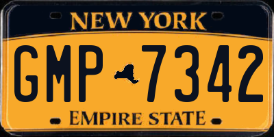 NY license plate GMP7342