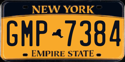 NY license plate GMP7384