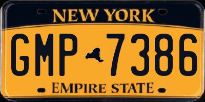 NY license plate GMP7386