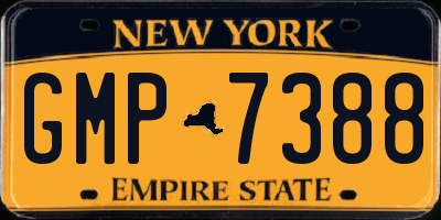 NY license plate GMP7388