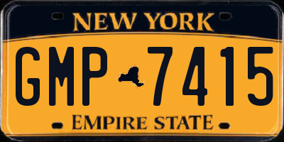 NY license plate GMP7415