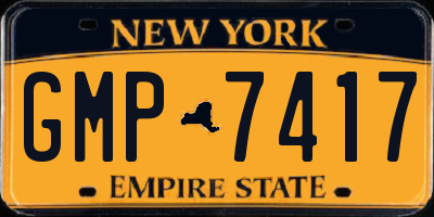 NY license plate GMP7417