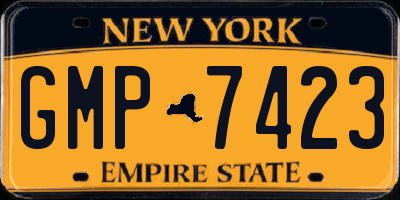 NY license plate GMP7423