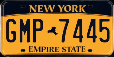 NY license plate GMP7445