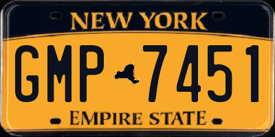 NY license plate GMP7451