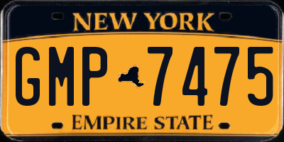 NY license plate GMP7475