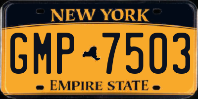 NY license plate GMP7503