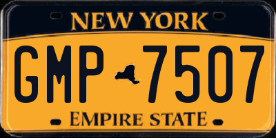 NY license plate GMP7507