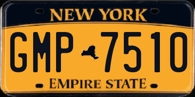 NY license plate GMP7510