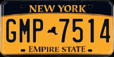 NY license plate GMP7514