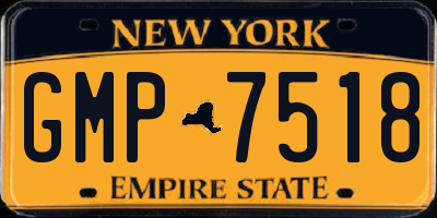 NY license plate GMP7518