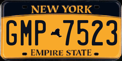 NY license plate GMP7523