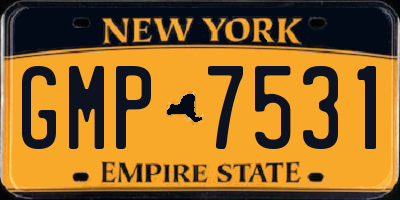 NY license plate GMP7531