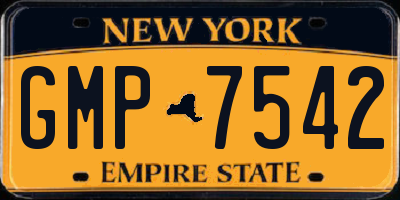 NY license plate GMP7542