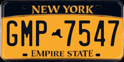NY license plate GMP7547