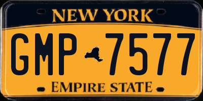 NY license plate GMP7577