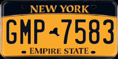 NY license plate GMP7583