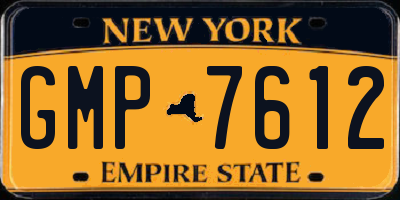 NY license plate GMP7612
