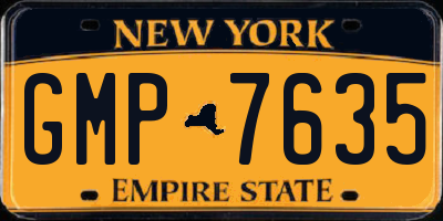 NY license plate GMP7635
