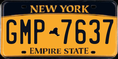 NY license plate GMP7637