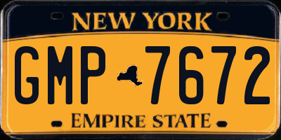 NY license plate GMP7672