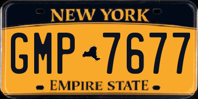 NY license plate GMP7677