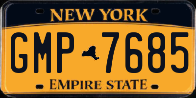 NY license plate GMP7685