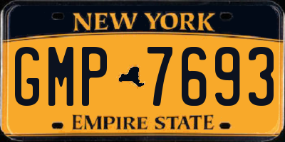 NY license plate GMP7693