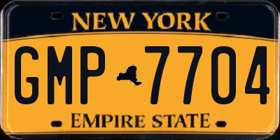 NY license plate GMP7704