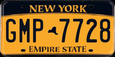 NY license plate GMP7728