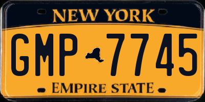 NY license plate GMP7745