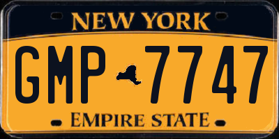 NY license plate GMP7747