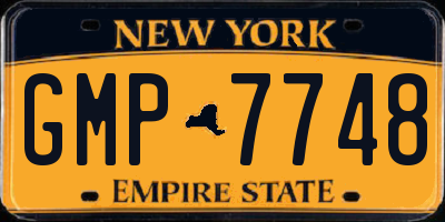 NY license plate GMP7748