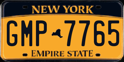 NY license plate GMP7765