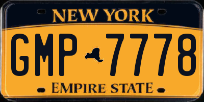 NY license plate GMP7778