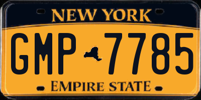 NY license plate GMP7785