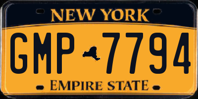 NY license plate GMP7794