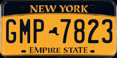 NY license plate GMP7823