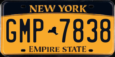 NY license plate GMP7838