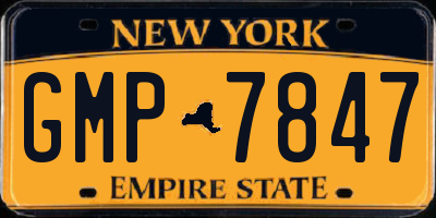 NY license plate GMP7847