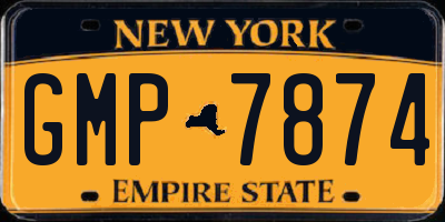NY license plate GMP7874