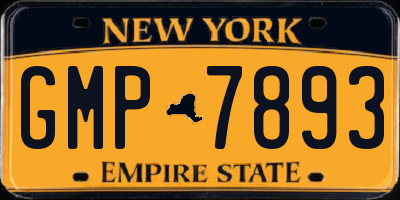 NY license plate GMP7893