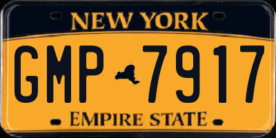 NY license plate GMP7917