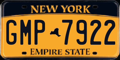 NY license plate GMP7922