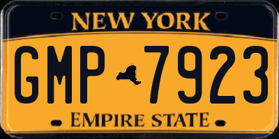 NY license plate GMP7923